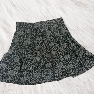HOT ICE American Vintage Black & grey floral print mini skirt - MADE IN USA